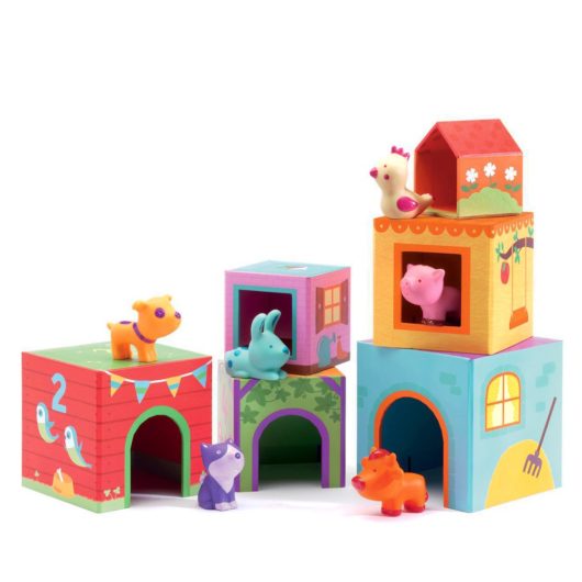 Each cube is a home for a adorable farm animal! Children will love playing with these stacking blocks