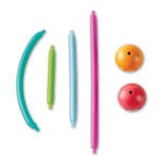 Flexible pieces can be combined to create shapes with this STEM construction set