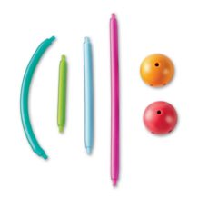 Flexible pieces can be combined to create shapes with this STEM construction set