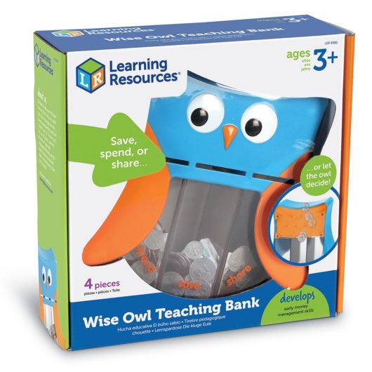 Teach children how to manage their pocket money with this wise owl money bank