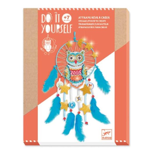 Create a glittering owl dreamcatcher with this craft kit