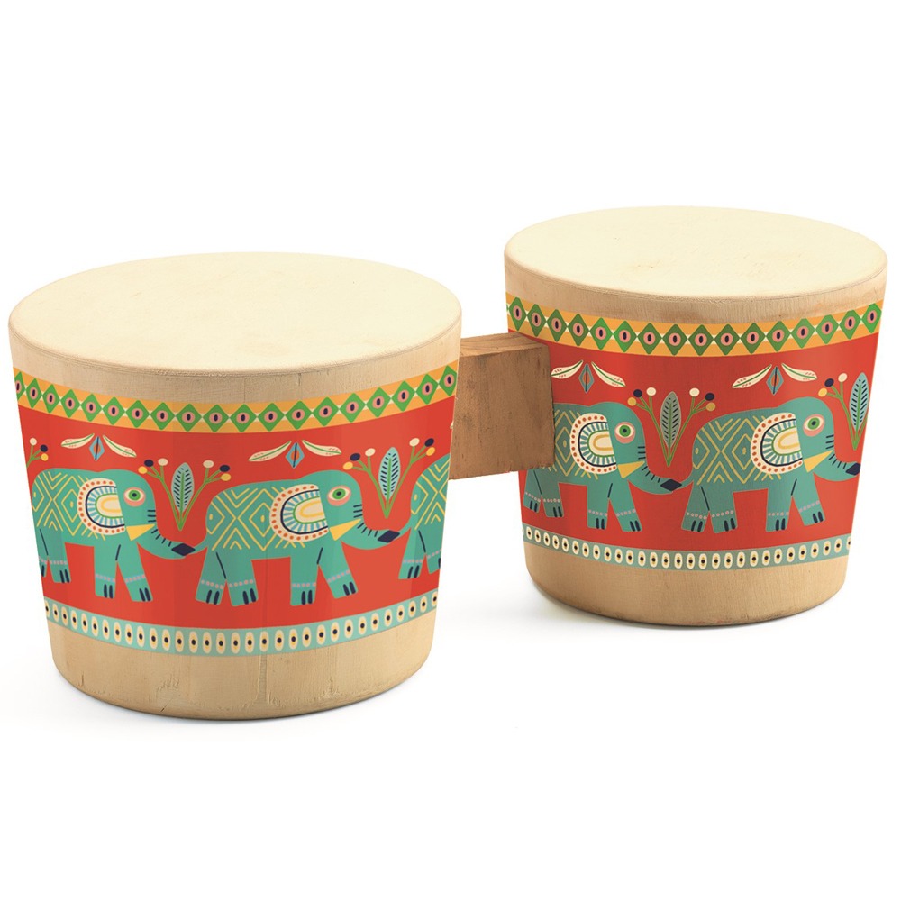 Djeco Wooden Bongo Drum - Musical 