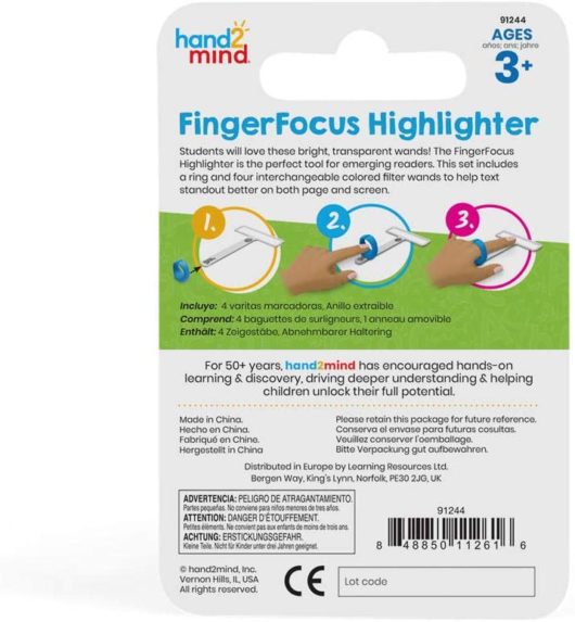 Hand2Mind Finger Focus Back Of Product