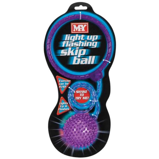 Light up flashing skip ball front of product