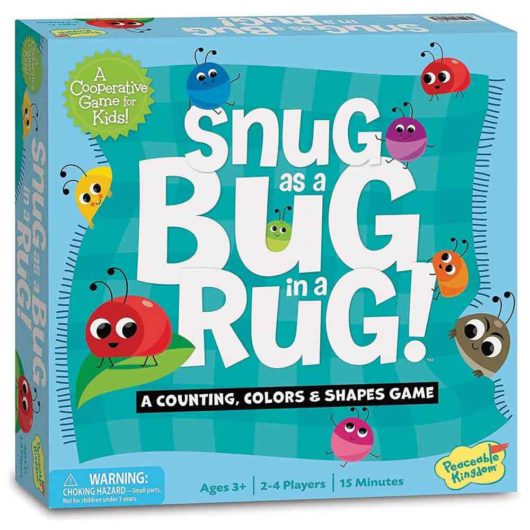 snau as a bug in a rug game front of box