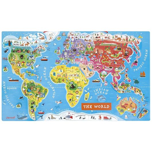 Janod Magnetic Wooden World Puzzle