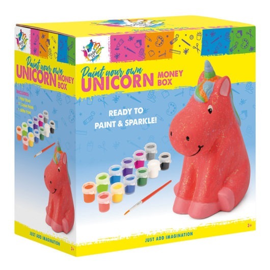 Paint Your Own Unicorn Bank Front of Box