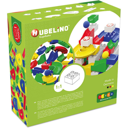 Hubelino 55-Piece Run Elements - Marble Run Expansion Set, Made In Germany, Compatible With Major Building Blocks
